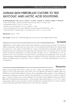 Human skin fibroblast culture to test glycolic and lactic acid solutions