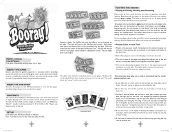 AGES 13 and up 3 to 6 Players ABOUT THE GAME OBJECT OF