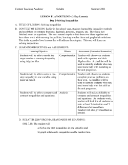 Solving Inequalities - Content Teaching Academy