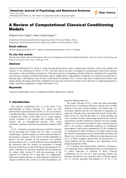 A Review of Computational Classical Conditioning