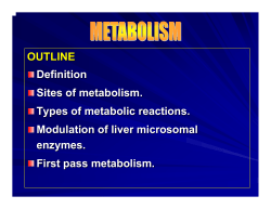 GENERAL PHARMACOLOGY (Metabolism).
