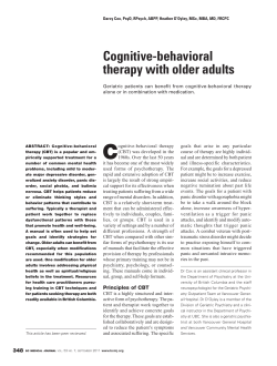 Cognitive-behavioral therapy with older adults