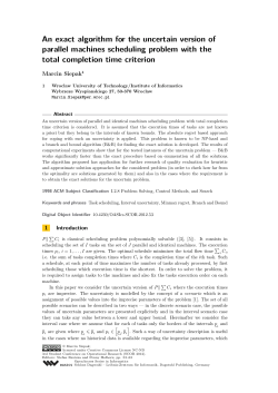 An exact algorithm for the uncertain version of parallel