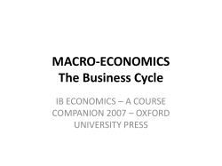 MACRO-ECONOMICS The Business Cycle