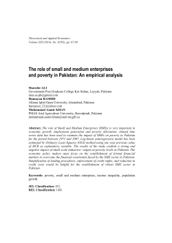 The role of small and medium enterprises and poverty in Pakistan
