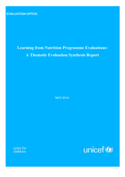 Learning from Nutrition Programme Evaluations: A Thematic