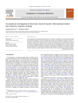 An empirical investigation of electronic word-of