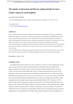 The uptake of attractant and flavour enhanced baits by foxes