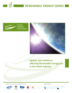 Factors and Initiatives affecting Renewable Energy Use in the Hotel