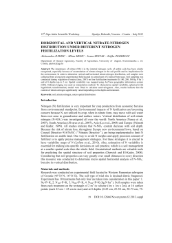 horizontal and vertical nitrate-nitrogen distribution under different