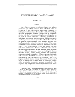 evangelizing climate change
