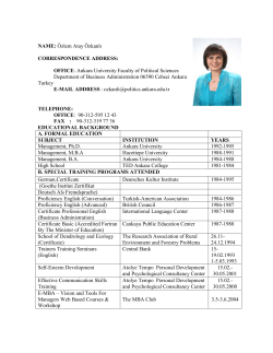 curriculum vitae - Ankara &Uuml;niversitesi