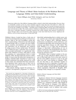 Language and Theory of Mind: Meta-Analysis of the