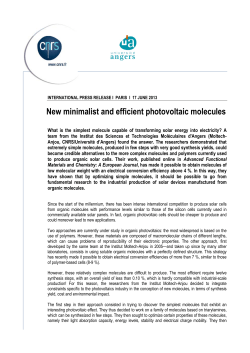 New minimalist and efficient photovoltaic molecules