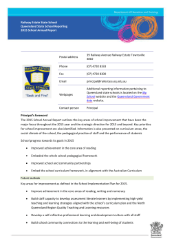 2015 School Annual Review - Railway Estate State School