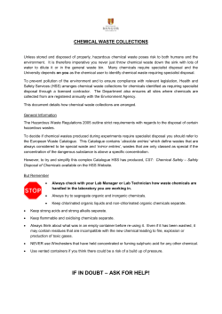 chemical waste collection information