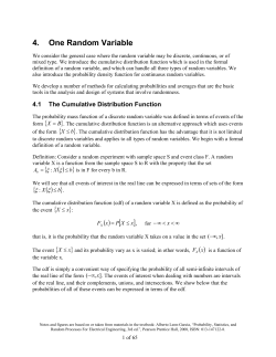 4. One Random Variable