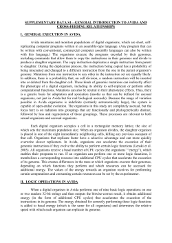 SUPPLEMENTARY DATA S1&mdash;GENERAL INTRODUCTION TO