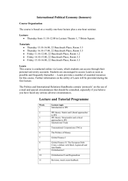 International Political Economy (honours)