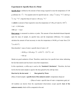 Determination of Specific Heat of a Metal