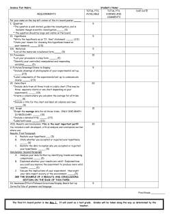 Mollusks on the Move Experiment Rubric