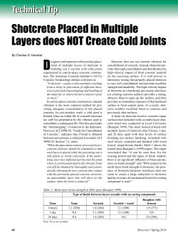 Shotcrete Placed in Multiple Layers does NOT Create Cold Joints