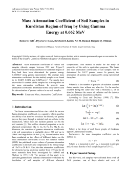 Mass Attenuation Coefficient of Soil Samples in Kurdistan Region of