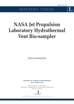 NASA Jet Propulsion Laboratory Hydrothermal Vent Bio