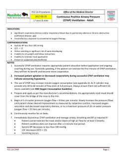 Continuous Positive Airway Pressure (CPAP) Ventilation