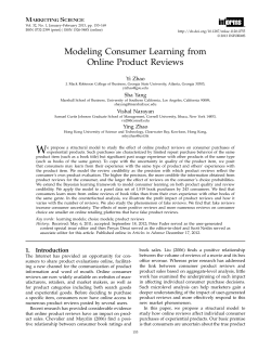 Modeling Consumer Learning from Online Product Reviews