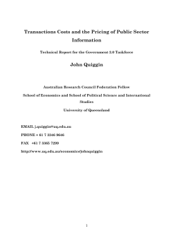 Transactions Costs and the Pricing of Public Sector Information John