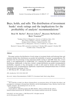 Buys, holds, and sells - University of Michigan`s Ross School of
