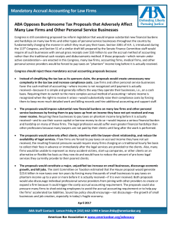 Mandatory Accrual Accounting for Law Firms ABA Opposes