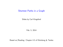 Shortest Paths in a Graph