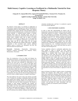Multi-Sensory Cognitive Learning as Facilitated
