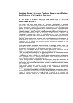 Heritage Conservation and Regional Development Models