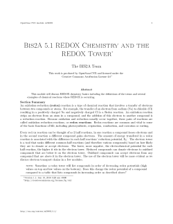 Bis2A 5.1 REDOX Chemistry and the REDOX Tower