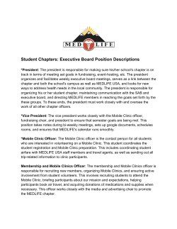 Student Chapters: Executive Board Position Descriptions