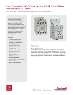 Low Consumption 100-C Contactors and 700-CF Control