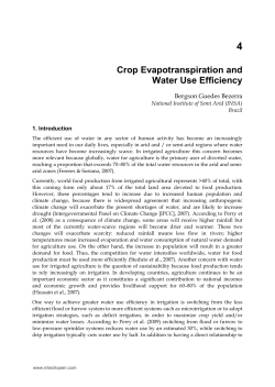 Crop Evapotranspiration and Water Use Efficiency