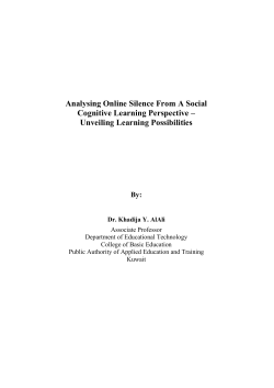 Analyzing online silence from a social cognitive learning perspective