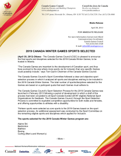 2019 canada winter games sports selected