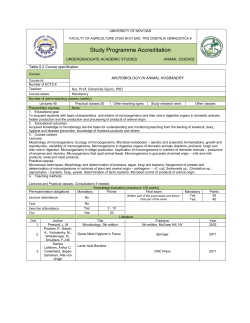 Course: MICROBIOLOGY IN ANIMAL HUSBANDRY Course id