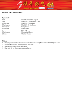 CHEESE YOGURT CHICKEN Ingredients 1 tub Nestl&eacute;&reg; Natural Set