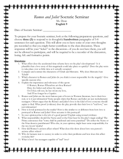 Socratic Seminar Questions - End of Unit