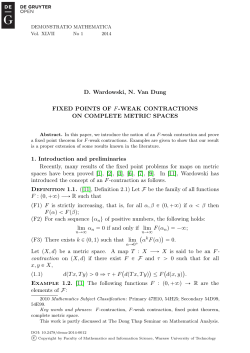 D. Wardowski, N. Van Dung FIXED POINTS OF F-WEAK