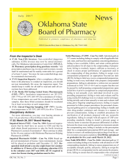 News Oklahoma State Board of Pharmacy