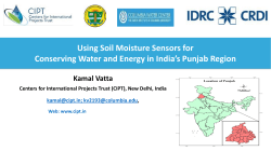 Agriculture in to Conserve Water and Energy in India`s Punjab Region