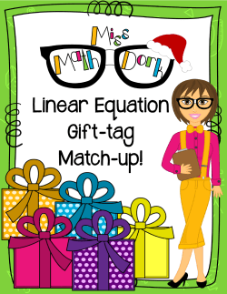 Linear Equation Gift-tag Match-up!