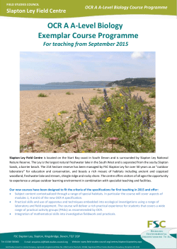 OCR A A-Level Biology Course Programme